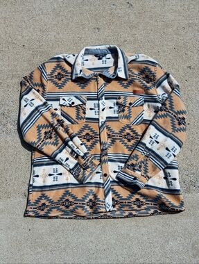 Simply Southern Women’s Fleece Jacket XXL Aztec Southwestern Print Snap Button